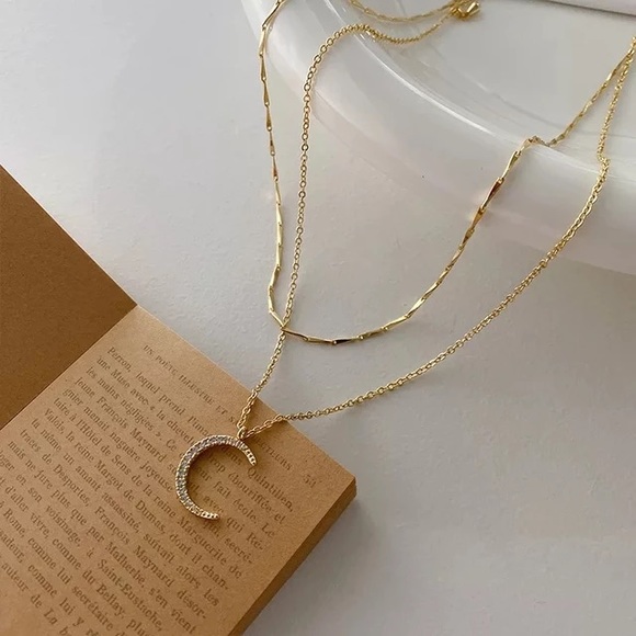 14K Gold plated layer necklace - Picture 1 of 1